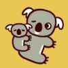Here's an alt tag for the image: `Mama koala carrying her joey`
