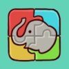 Here's an alt tag for the image: `Elephant jigsaw puzzle game`